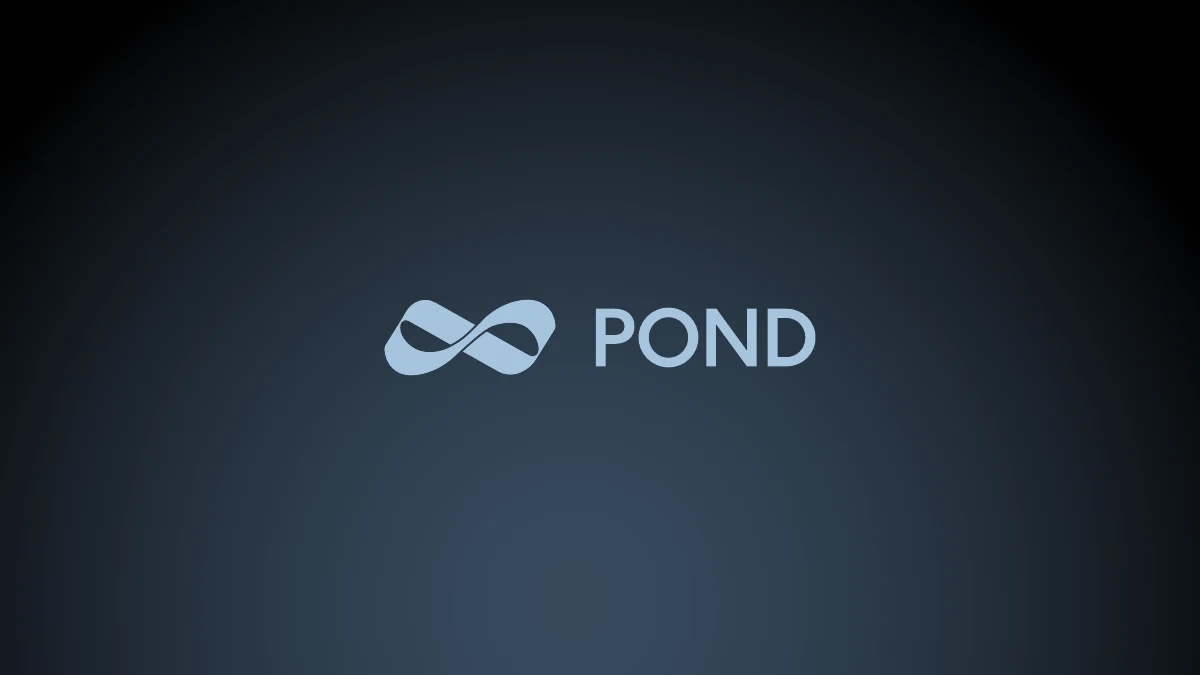 The blue POND logo on a navy background